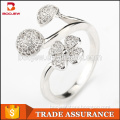 High quality micro paving zircon jewelry elegant design rhodium plated lady fashion metal ring